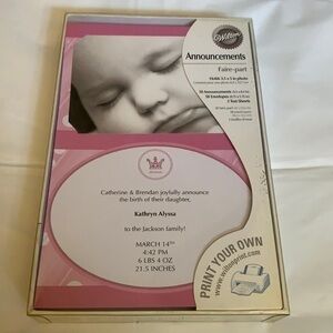 Wiltons ANNOUNCEMENTS/ Birth announments